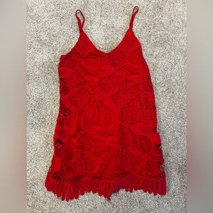 EXPRESS Red Lace Dress